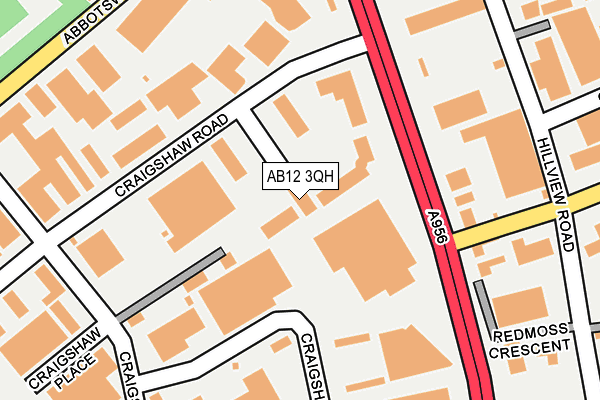 AB12 3QH map - OS OpenMap – Local (Ordnance Survey)
