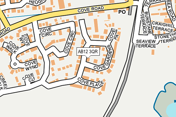 AB12 3QR map - OS OpenMap – Local (Ordnance Survey)