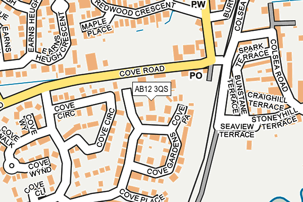 AB12 3QS map - OS OpenMap – Local (Ordnance Survey)
