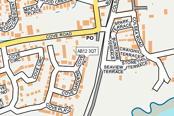 AB12 3QT map - OS OpenMap – Local (Ordnance Survey)