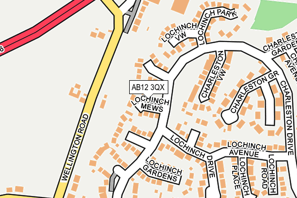 AB12 3QX map - OS OpenMap – Local (Ordnance Survey)