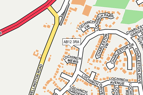 AB12 3RA map - OS OpenMap – Local (Ordnance Survey)