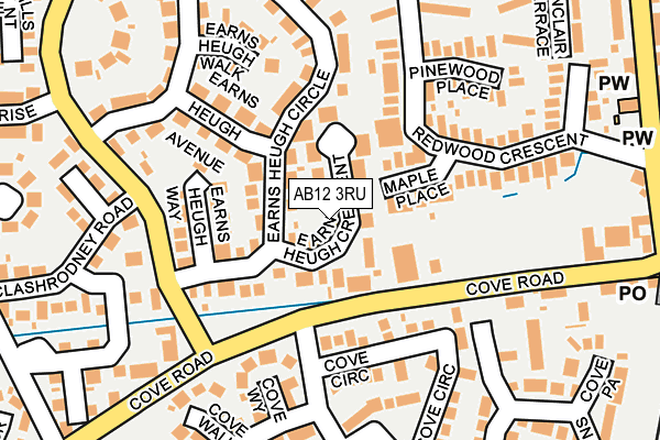AB12 3RU map - OS OpenMap – Local (Ordnance Survey)