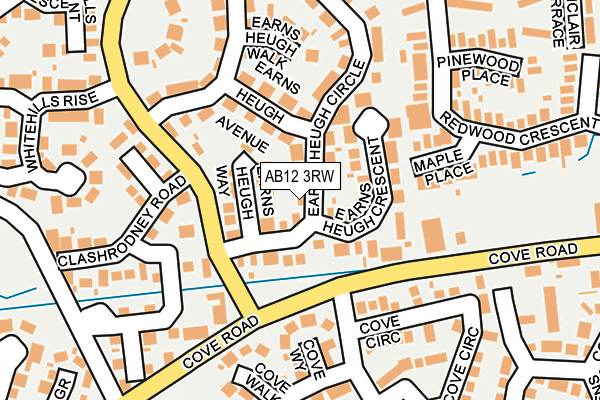 AB12 3RW map - OS OpenMap – Local (Ordnance Survey)