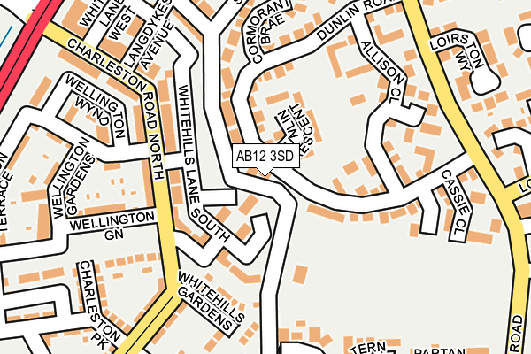 AB12 3SD map - OS OpenMap – Local (Ordnance Survey)