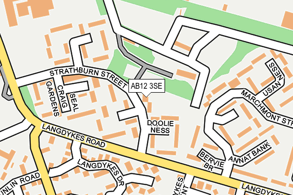 AB12 3SE map - OS OpenMap – Local (Ordnance Survey)