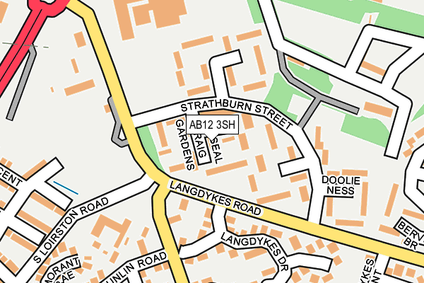 AB12 3SH map - OS OpenMap – Local (Ordnance Survey)