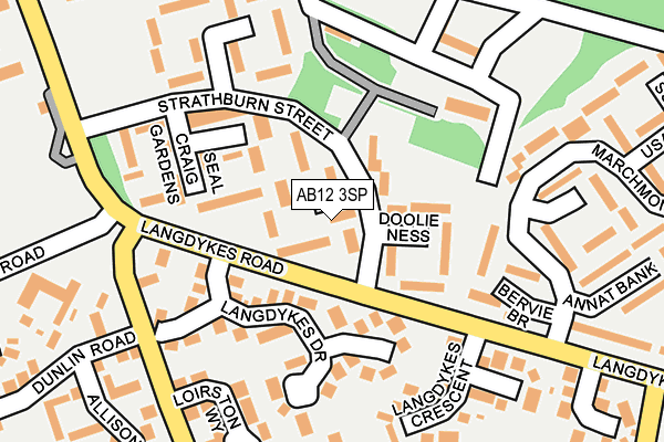 AB12 3SP map - OS OpenMap – Local (Ordnance Survey)