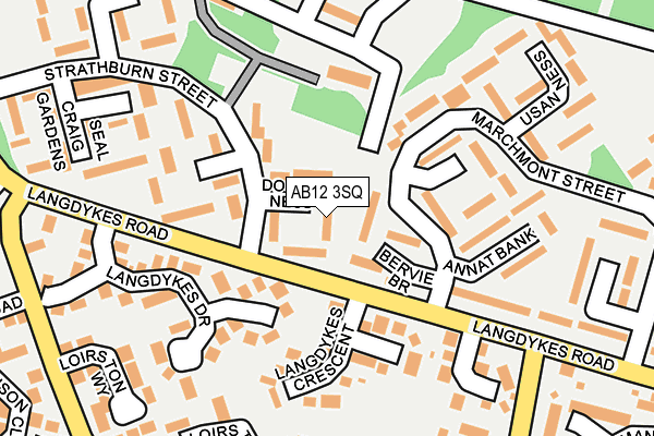 AB12 3SQ map - OS OpenMap – Local (Ordnance Survey)
