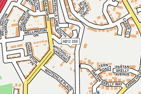 AB12 3SX map - OS OpenMap – Local (Ordnance Survey)