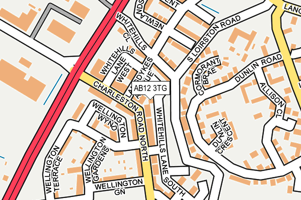 AB12 3TG map - OS OpenMap – Local (Ordnance Survey)