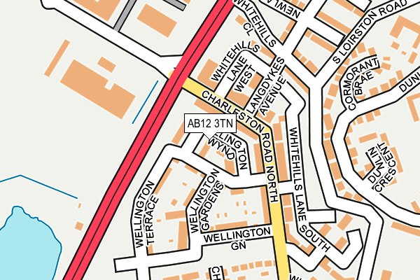 AB12 3TN map - OS OpenMap – Local (Ordnance Survey)