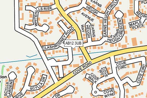 AB12 3UB map - OS OpenMap – Local (Ordnance Survey)