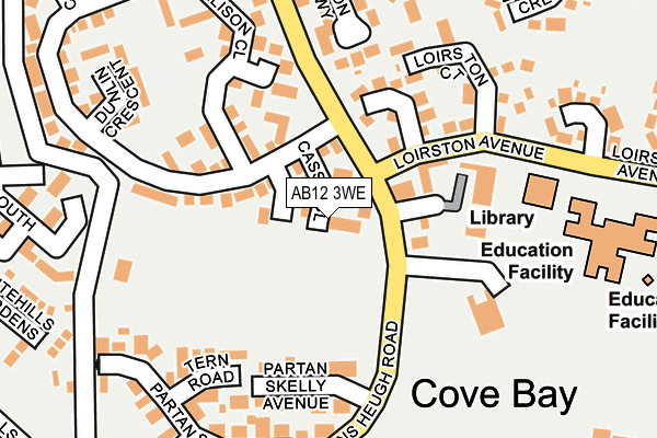 AB12 3WE map - OS OpenMap – Local (Ordnance Survey)
