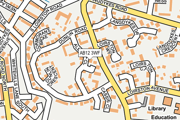 AB12 3WF map - OS OpenMap – Local (Ordnance Survey)