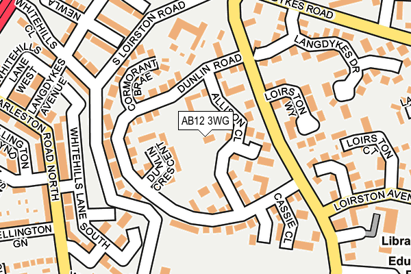 AB12 3WG map - OS OpenMap – Local (Ordnance Survey)
