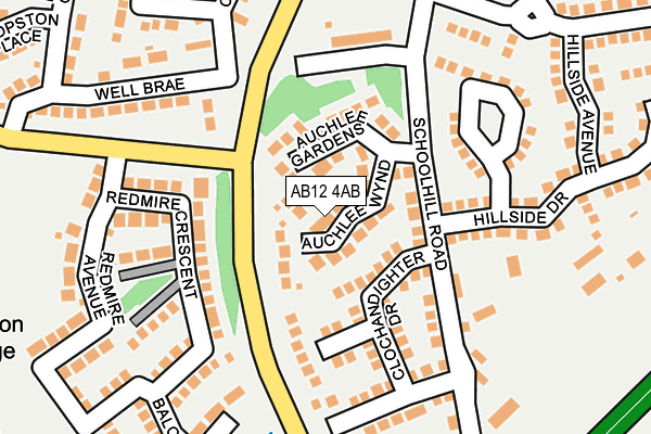 AB12 4AB map - OS OpenMap – Local (Ordnance Survey)