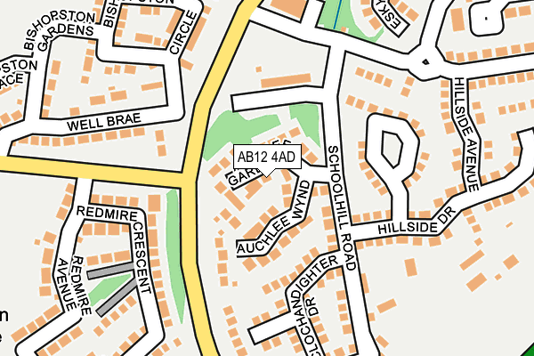 AB12 4AD map - OS OpenMap – Local (Ordnance Survey)