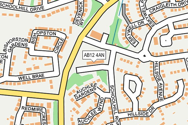 AB12 4AN map - OS OpenMap – Local (Ordnance Survey)