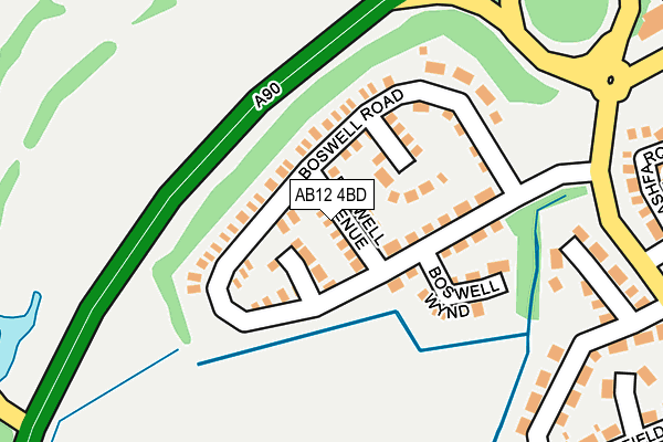 AB12 4BD map - OS OpenMap – Local (Ordnance Survey)