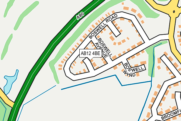 AB12 4BE map - OS OpenMap – Local (Ordnance Survey)