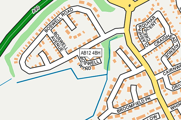 AB12 4BH map - OS OpenMap – Local (Ordnance Survey)