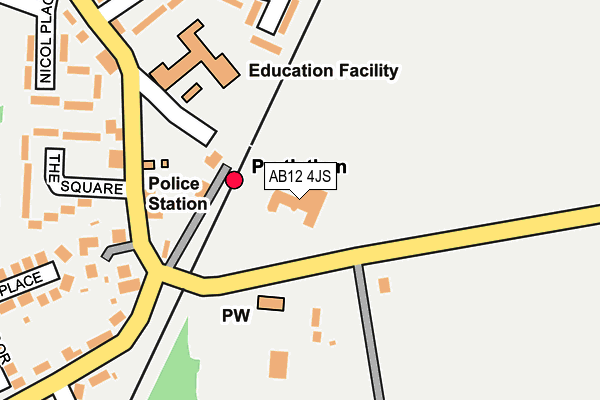 AB12 4JS map - OS OpenMap – Local (Ordnance Survey)