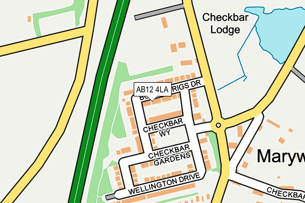 AB12 4LA map - OS OpenMap – Local (Ordnance Survey)