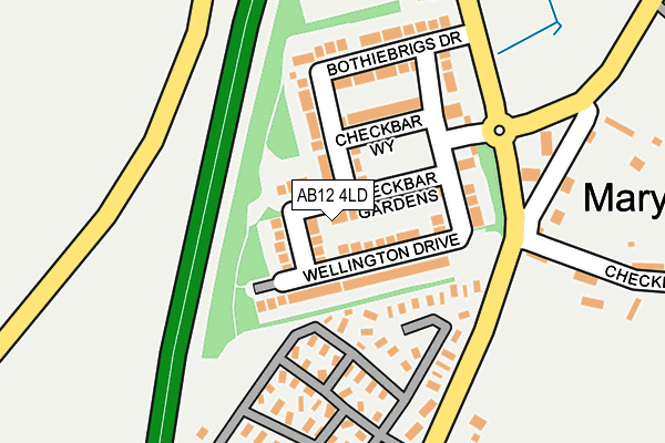AB12 4LD map - OS OpenMap – Local (Ordnance Survey)