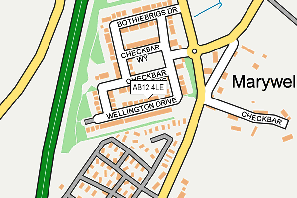 AB12 4LE map - OS OpenMap – Local (Ordnance Survey)