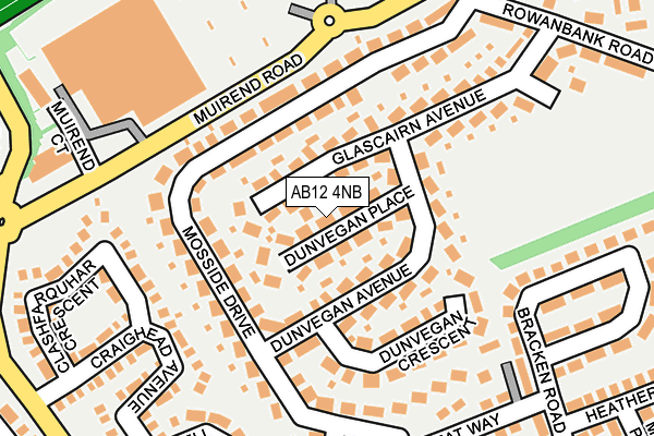 AB12 4NB map - OS OpenMap – Local (Ordnance Survey)