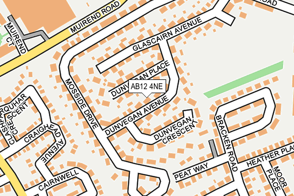 AB12 4NE map - OS OpenMap – Local (Ordnance Survey)