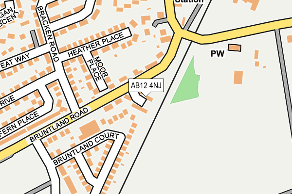 AB12 4NJ map - OS OpenMap – Local (Ordnance Survey)