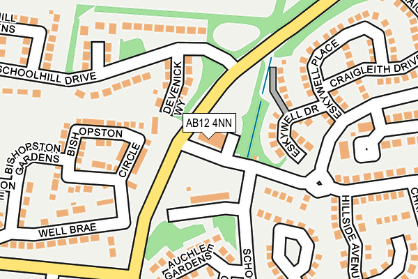 AB12 4NN map - OS OpenMap – Local (Ordnance Survey)