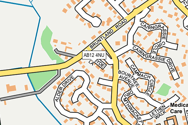 AB12 4NU map - OS OpenMap – Local (Ordnance Survey)
