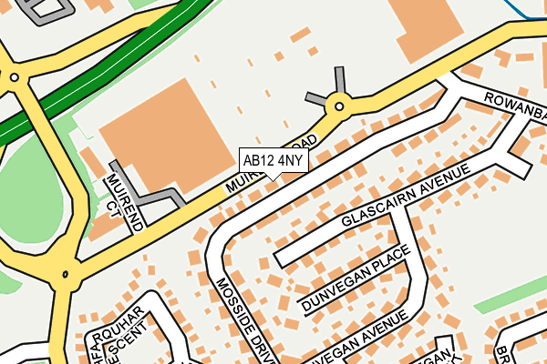 AB12 4NY map - OS OpenMap – Local (Ordnance Survey)