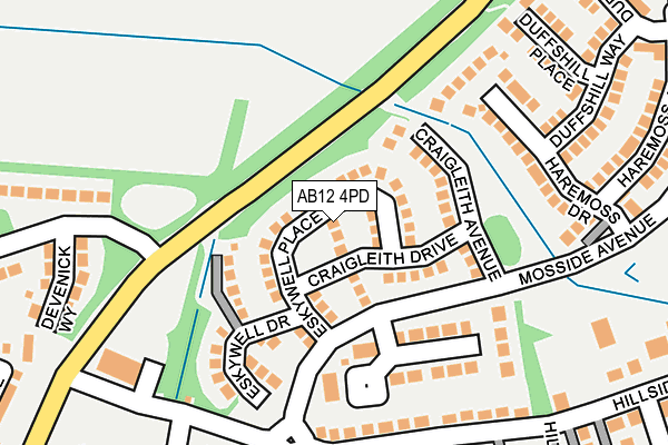 AB12 4PD map - OS OpenMap – Local (Ordnance Survey)