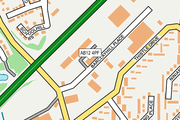 AB12 4PF map - OS OpenMap – Local (Ordnance Survey)