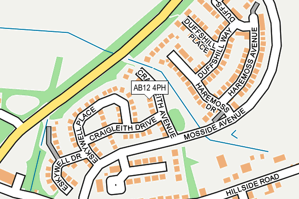 AB12 4PH map - OS OpenMap – Local (Ordnance Survey)