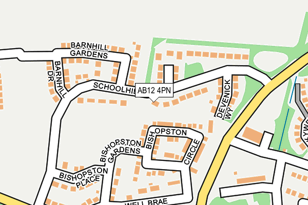 AB12 4PN map - OS OpenMap – Local (Ordnance Survey)