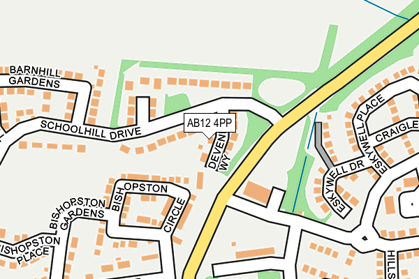 AB12 4PP map - OS OpenMap – Local (Ordnance Survey)