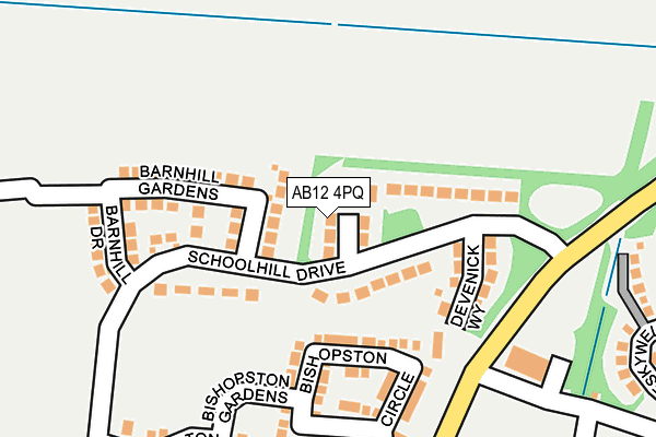 AB12 4PQ map - OS OpenMap – Local (Ordnance Survey)