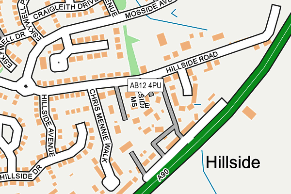 AB12 4PU map - OS OpenMap – Local (Ordnance Survey)