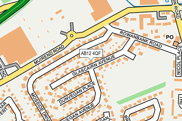 AB12 4QF map - OS OpenMap – Local (Ordnance Survey)