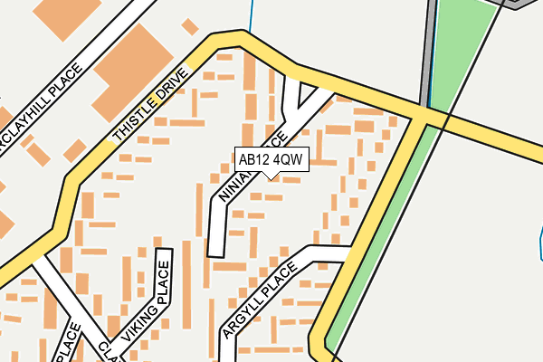 AB12 4QW map - OS OpenMap – Local (Ordnance Survey)