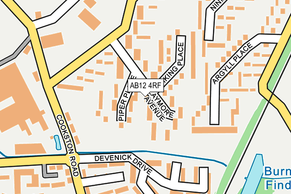 AB12 4RF map - OS OpenMap – Local (Ordnance Survey)