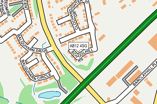 AB12 4SG map - OS OpenMap – Local (Ordnance Survey)