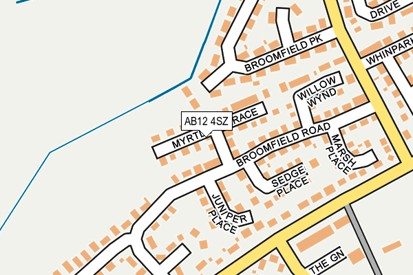 AB12 4SZ map - OS OpenMap – Local (Ordnance Survey)