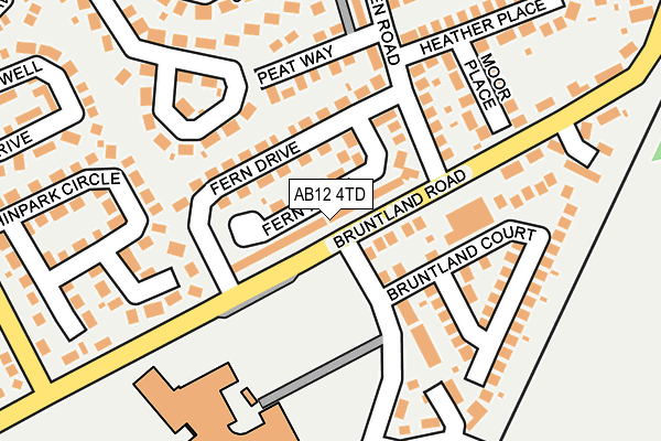 AB12 4TD map - OS OpenMap – Local (Ordnance Survey)