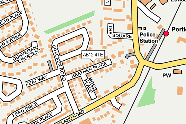 AB12 4TE map - OS OpenMap – Local (Ordnance Survey)